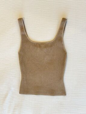Babaton - Sculpt Knit Squareneck Tank in Taupe